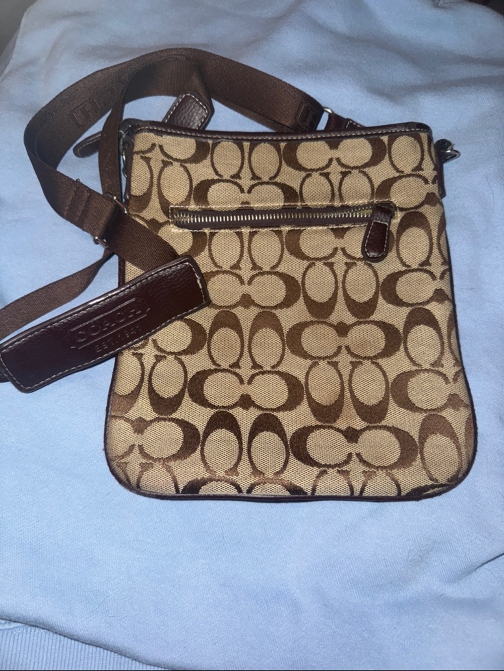 Coach Brown Signature Canvas Messenger Crossbody